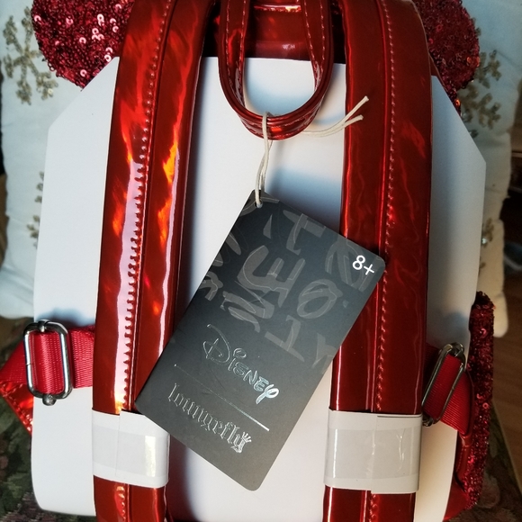 loungefly Minnie mouse red sequin minibackpack - Picture 4 of 8